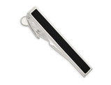 Men's Tie Bar in Stainless Steel with Black Onyx